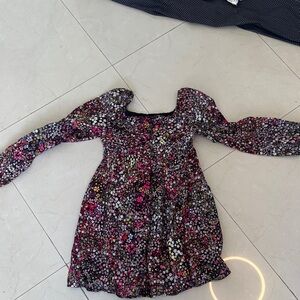 GAP Floral Kids Dress - Black and Pink
